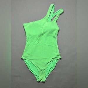 aerie Neon Green Ribbed Swimsuit Size XS